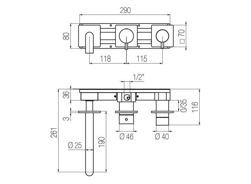 Radomonte ANW88 - disegno tecnico