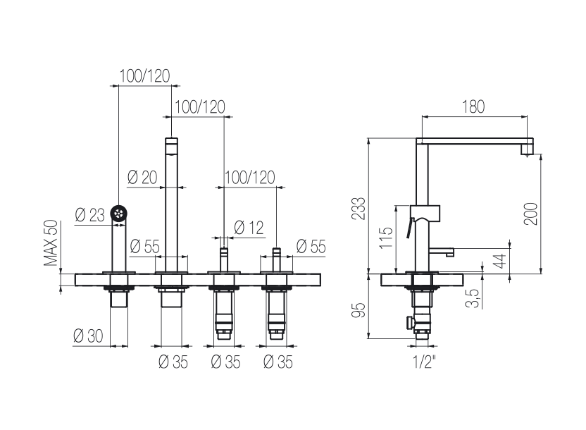 Radomonte CUK1 - disegno tecnico