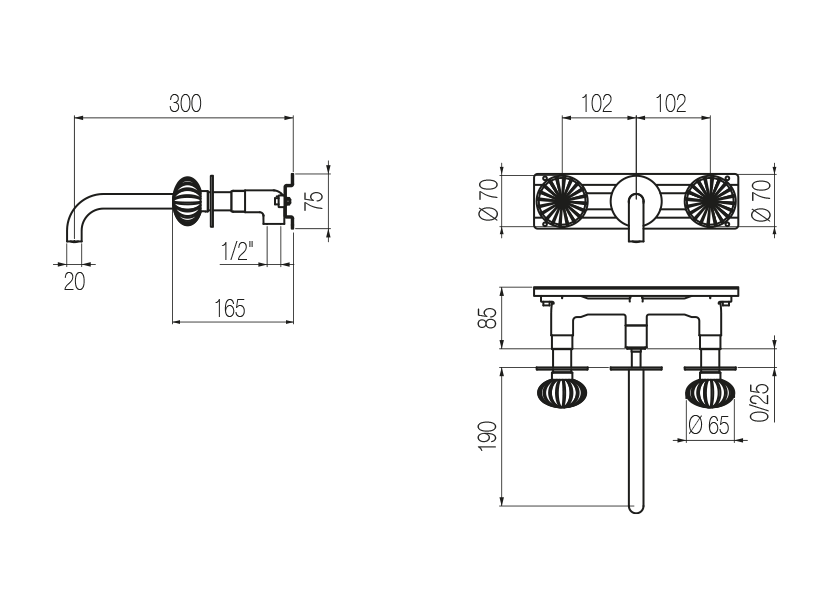 Radomonte DRW28 - disegno tecnico