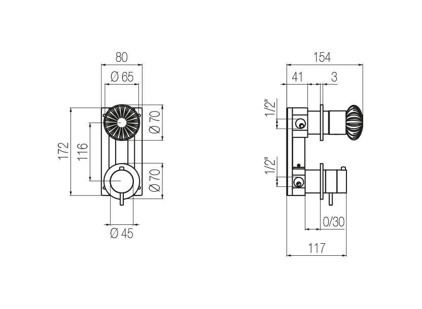 Radomonte DRW53 - disegno tecnico