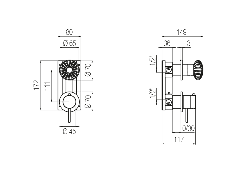 Radomonte DRW54 - disegno tecnico