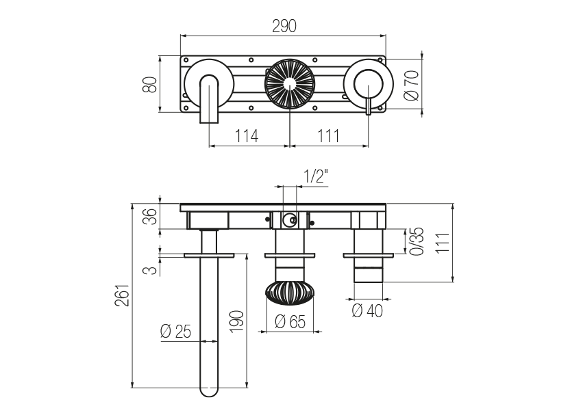 Radomonte DRW82 - disegno tecnico