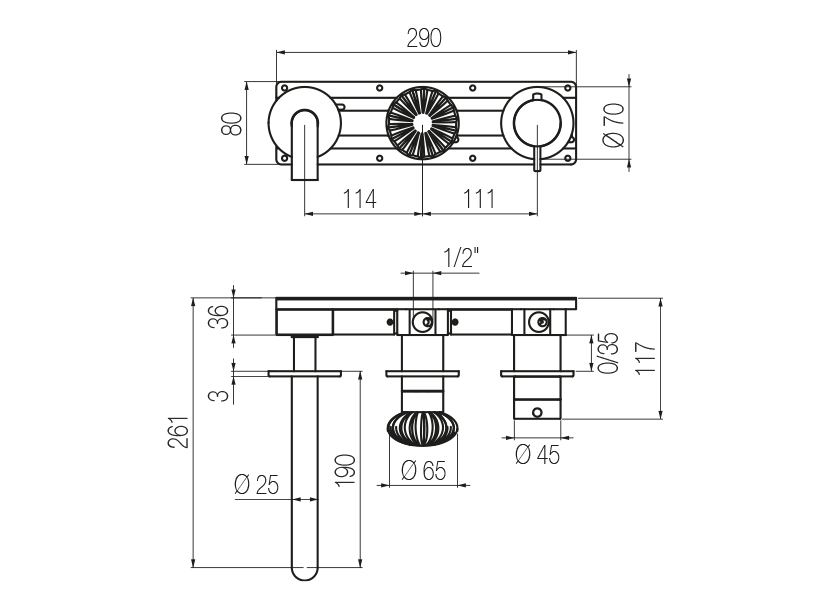 Radomonte DRW84 - disegno tecnico