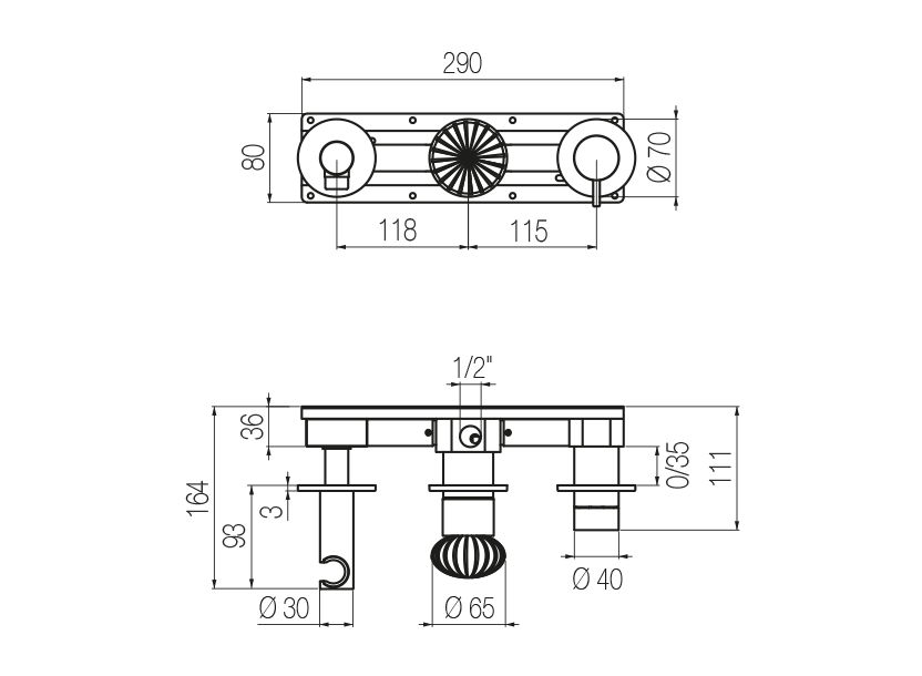 Radomonte DRW86 - disegno tecnico