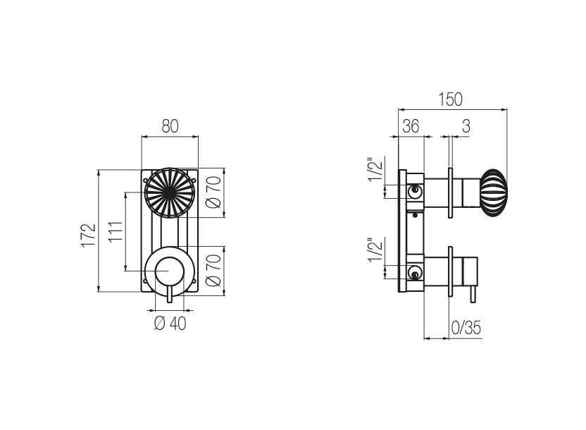 Radomonte DRW9 - disegno tecnico