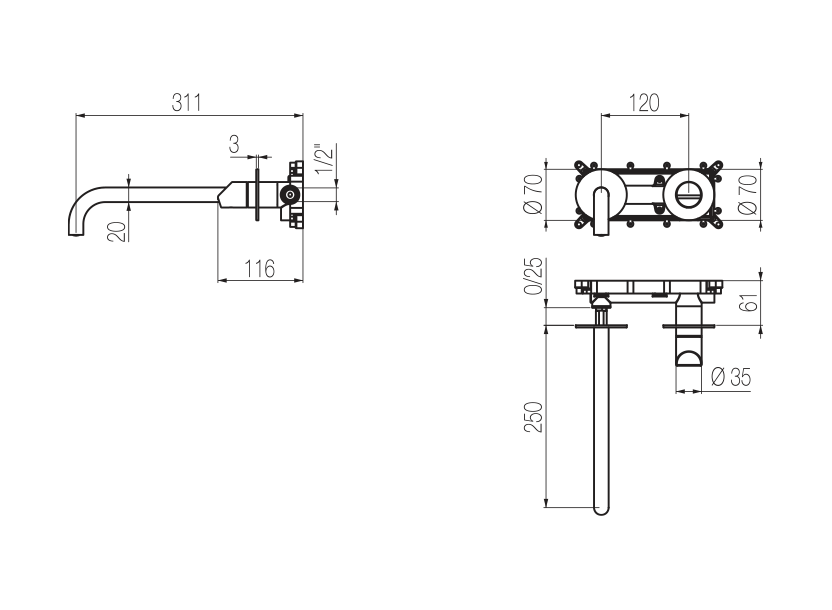 Radomonte DUN19 - disegno tecnico