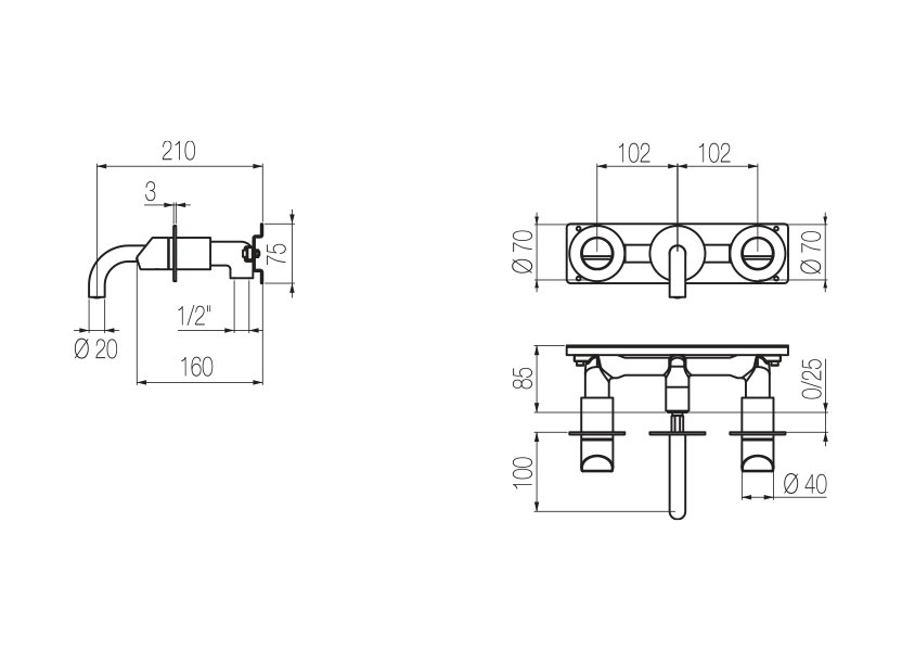 Radomonte DUN27 - disegno tecnico