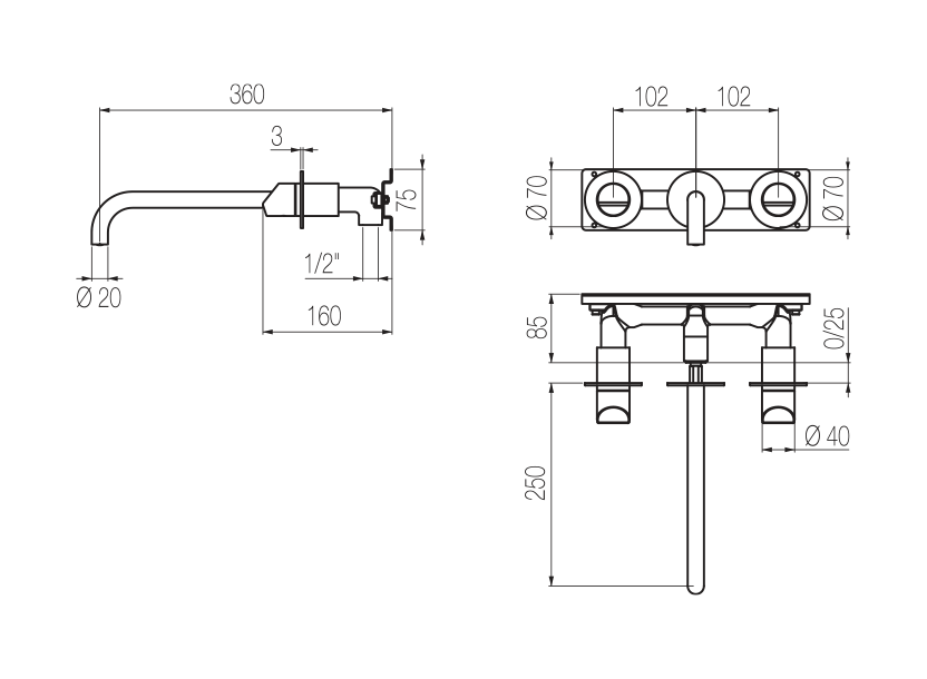Radomonte DUN29 - disegno tecnico