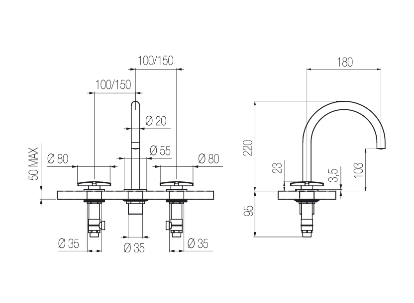 Radomonte DXN23 - disegno tecnico