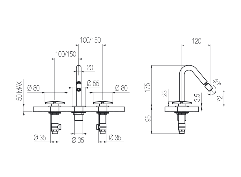 Radomonte DXN25 - disegno tecnico