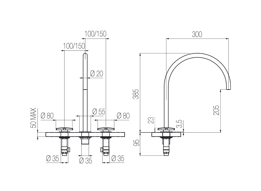 Radomonte DXN31 - disegno tecnico