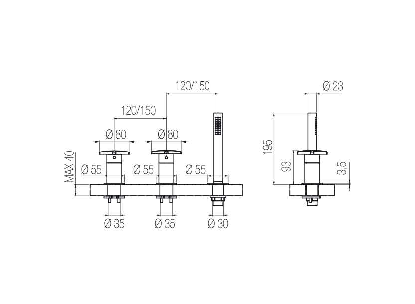 Radomonte DXN34 - disegno tecnico