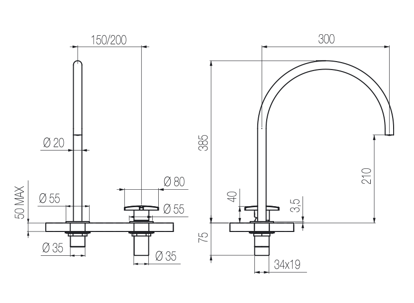 Radomonte DXN35 - disegno tecnico