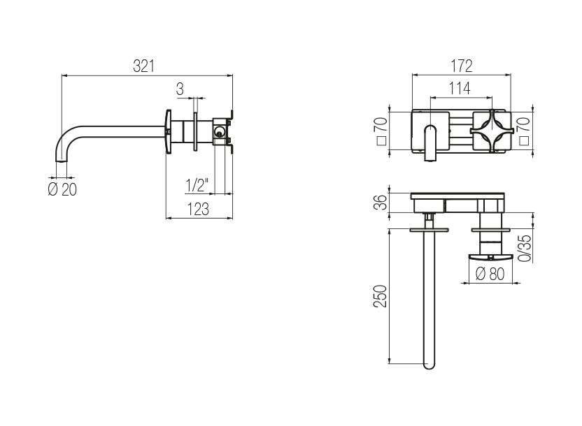 Radomonte DXW19 - disegno tecnico