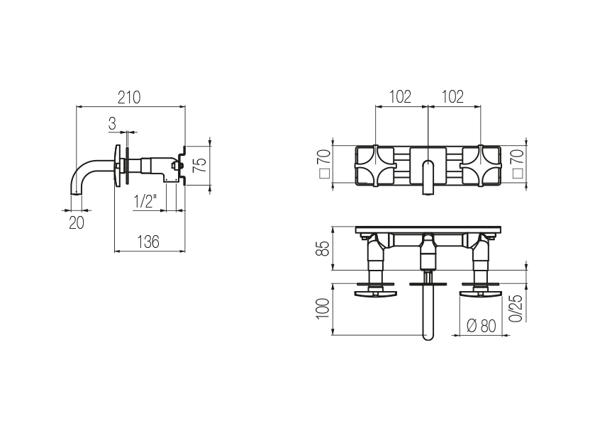 Radomonte DXW27 - disegno tecnico