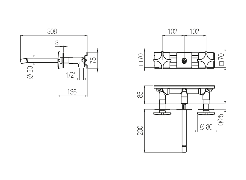 Radomonte DXW30 - disegno tecnico