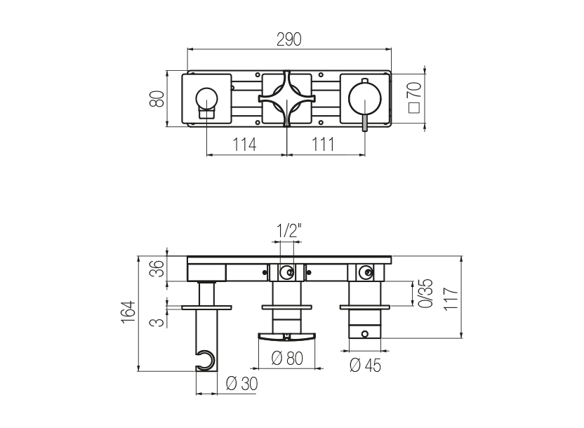 Radomonte DXW81 - disegno tecnico