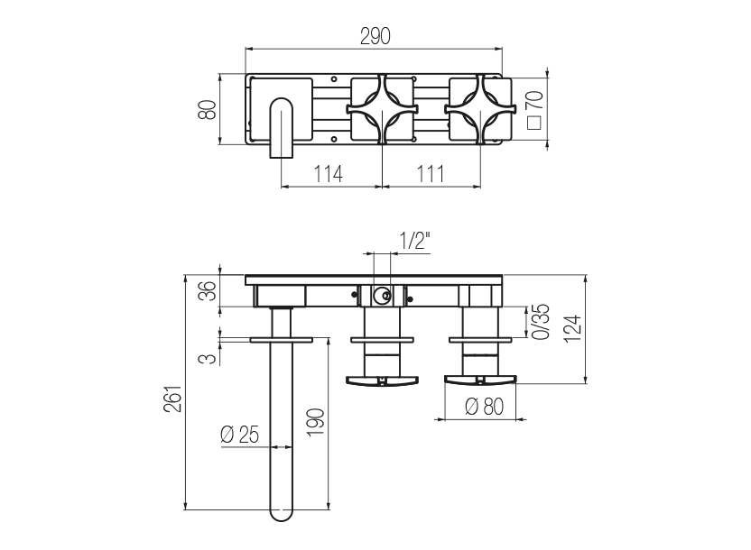 Radomonte DXW82 - disegno tecnico