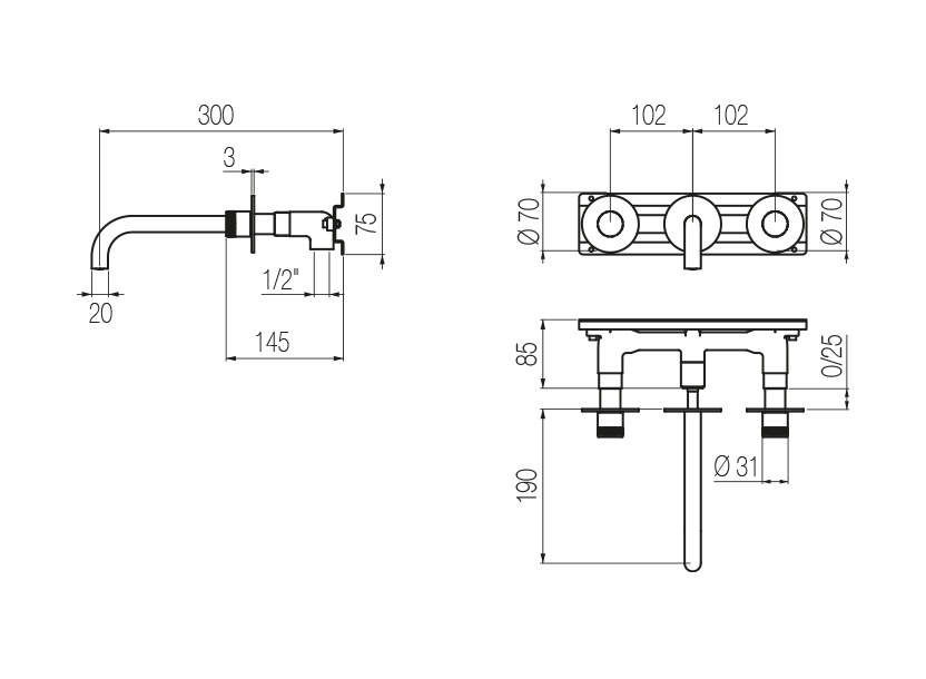 Radomonte HRW28 - disegno tecnico