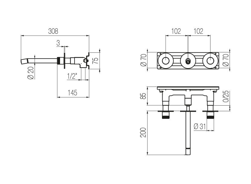 Radomonte HRW30 - disegno tecnico
