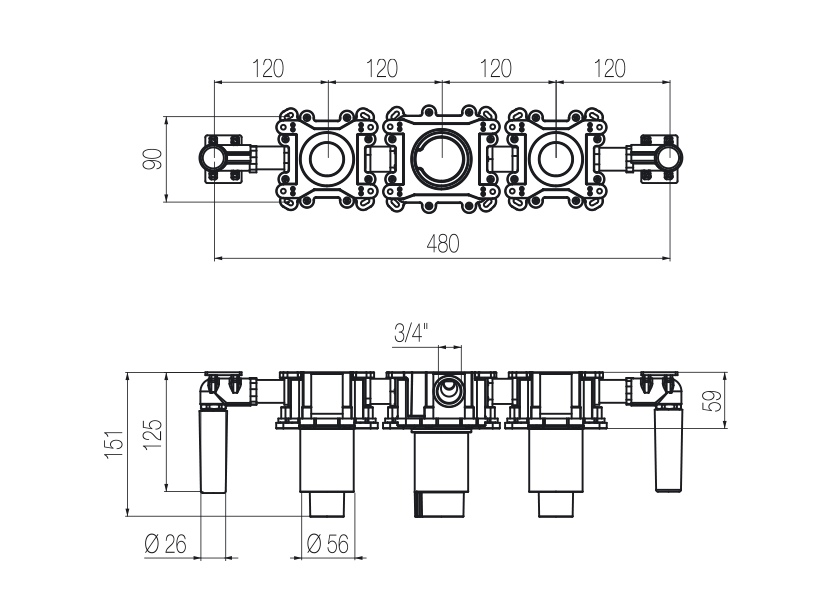 Radomonte INN52 - disegno tecnico