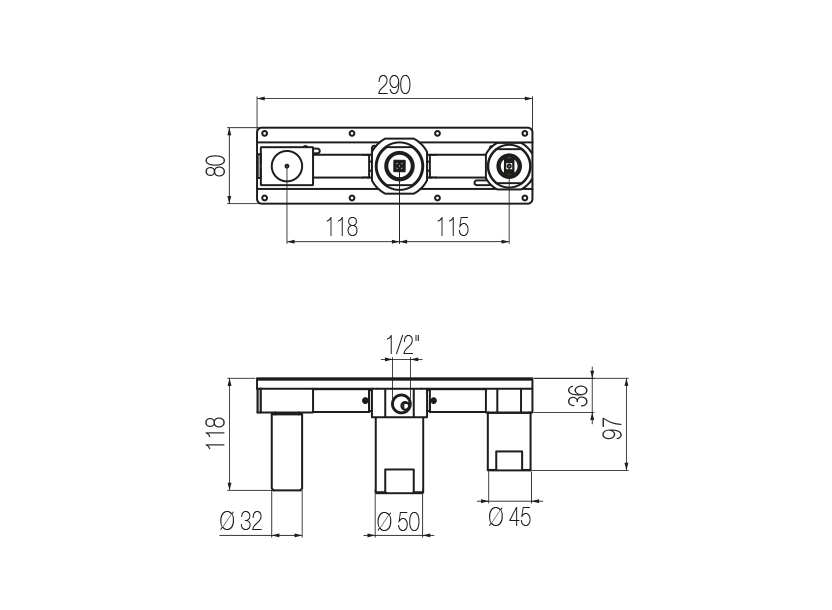 Radomonte INW19 - disegno tecnico
