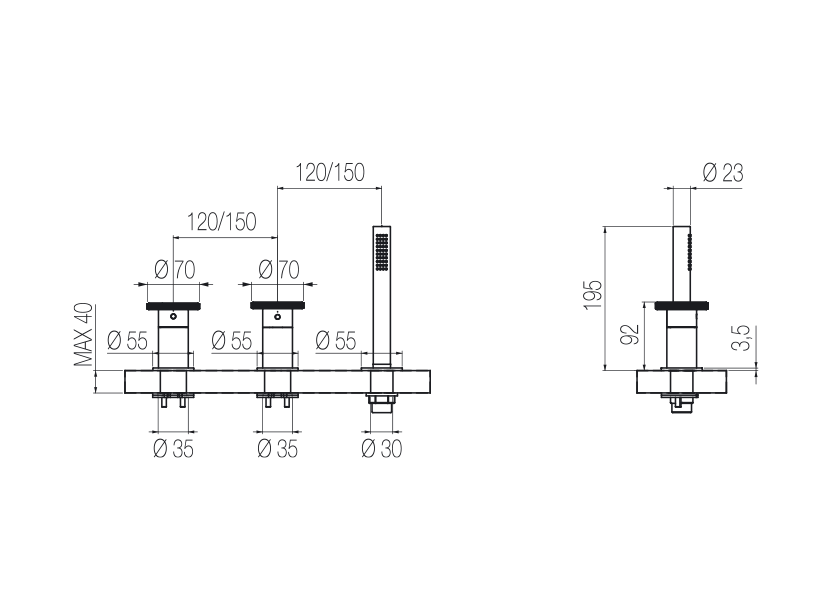 Radomonte KAN34 - disegno tecnico