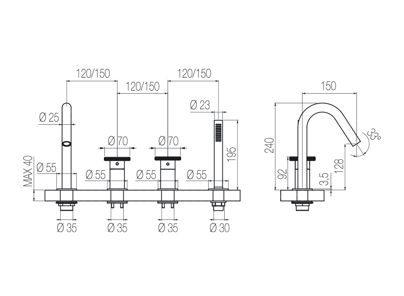 Radomonte KAN36 - disegno tecnico