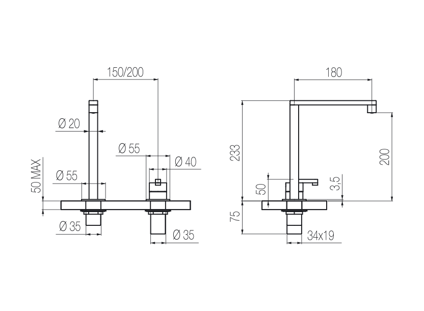 Radomonte KIR32 - disegno tecnico