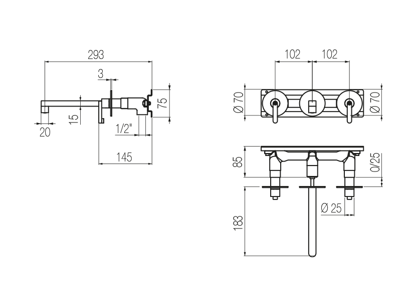 Radomonte KRN28 - disegno tecnico
