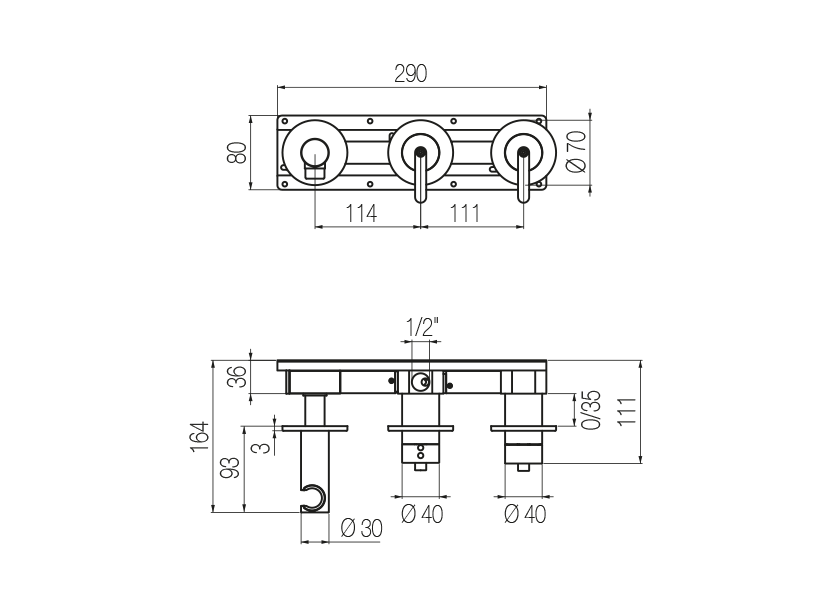 Radomonte KRN80 - disegno tecnico