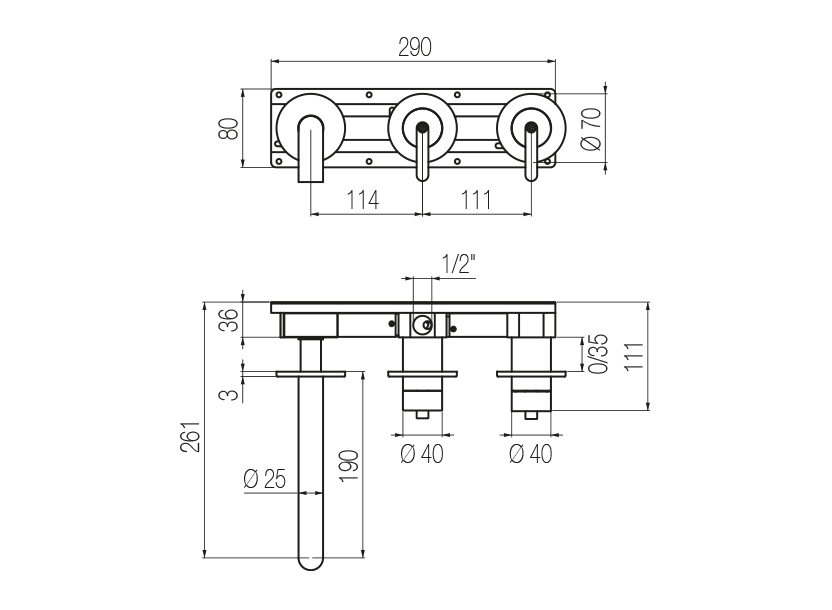 Radomonte KRN82 - disegno tecnico