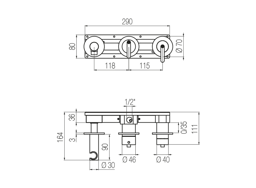 Radomonte KRN86 - disegno tecnico
