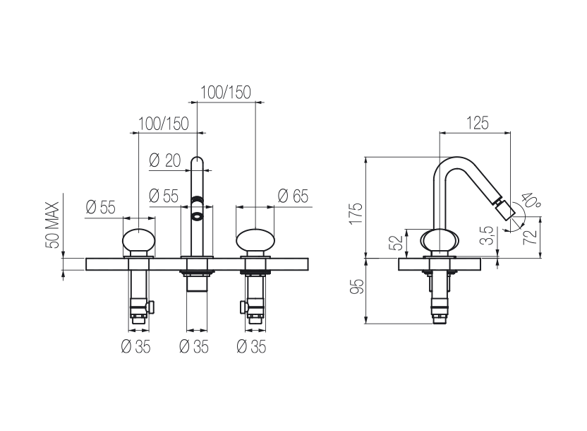 Radomonte MIR25 - disegno tecnico