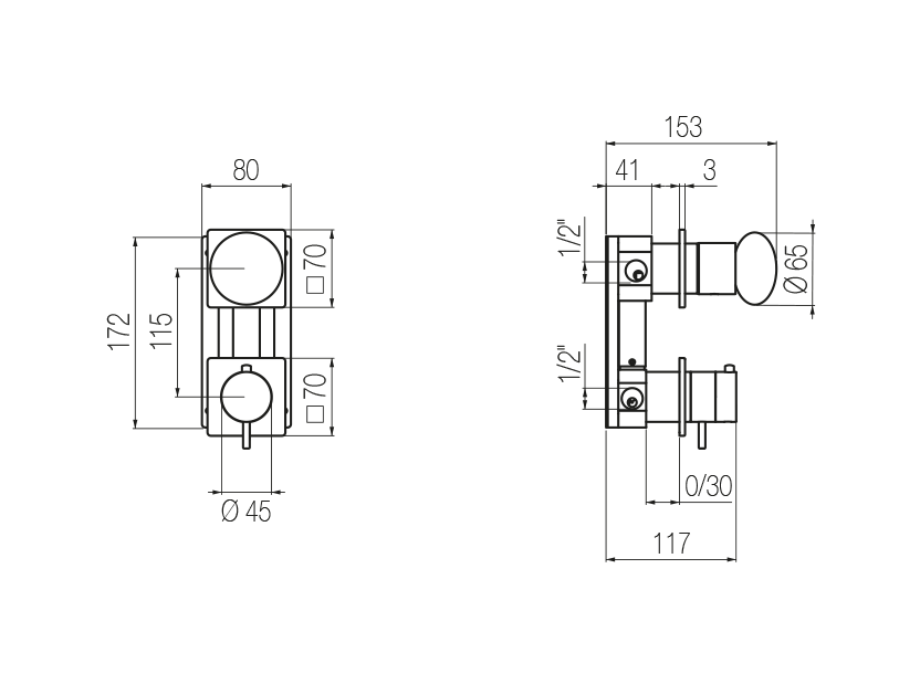 Radomonte MIW53 - disegno tecnico