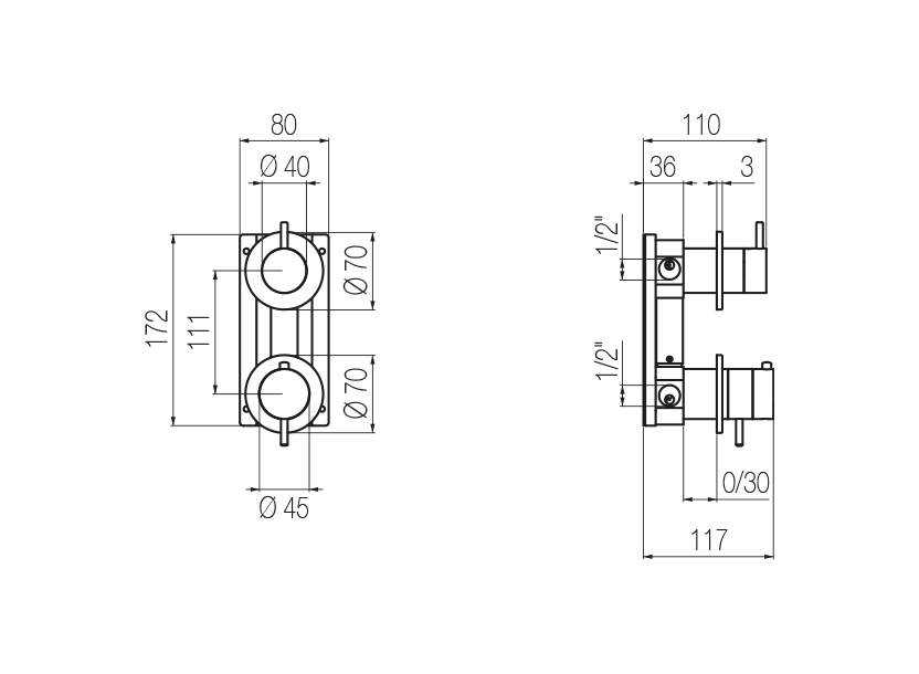 Radomonte TEN52 - disegno tecnico