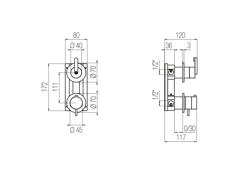 Radomonte TER23 - disegno tecnico