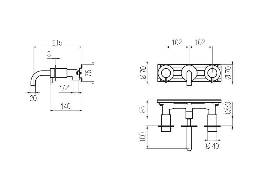 Radomonte TON27 - disegno tecnico
