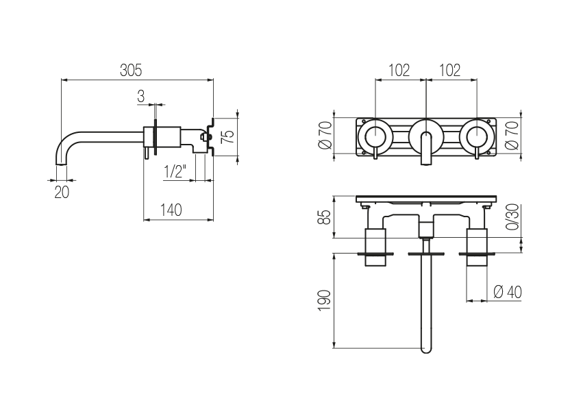 Radomonte TON28 - disegno tecnico