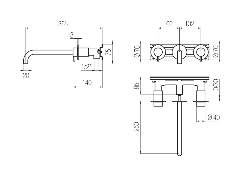 Radomonte TON29 - disegno tecnico