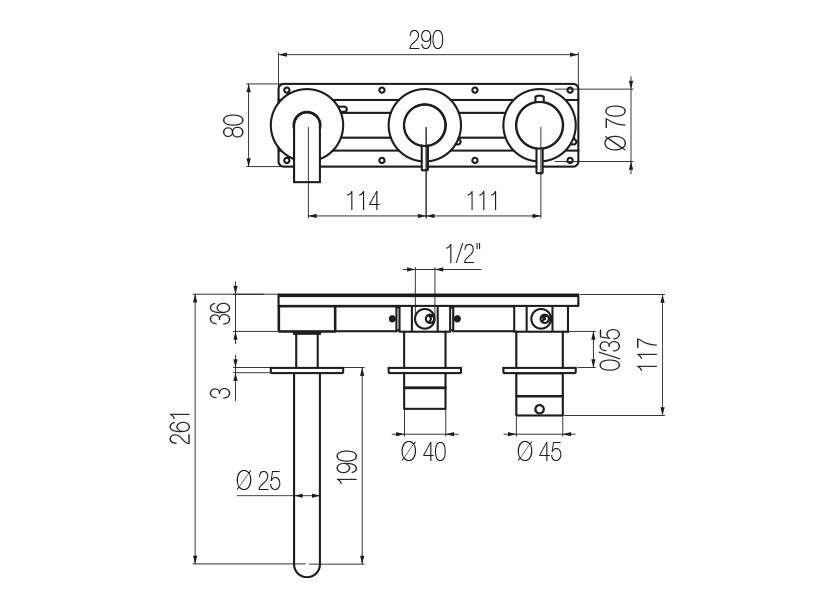 Radomonte TON84 - disegno tecnico