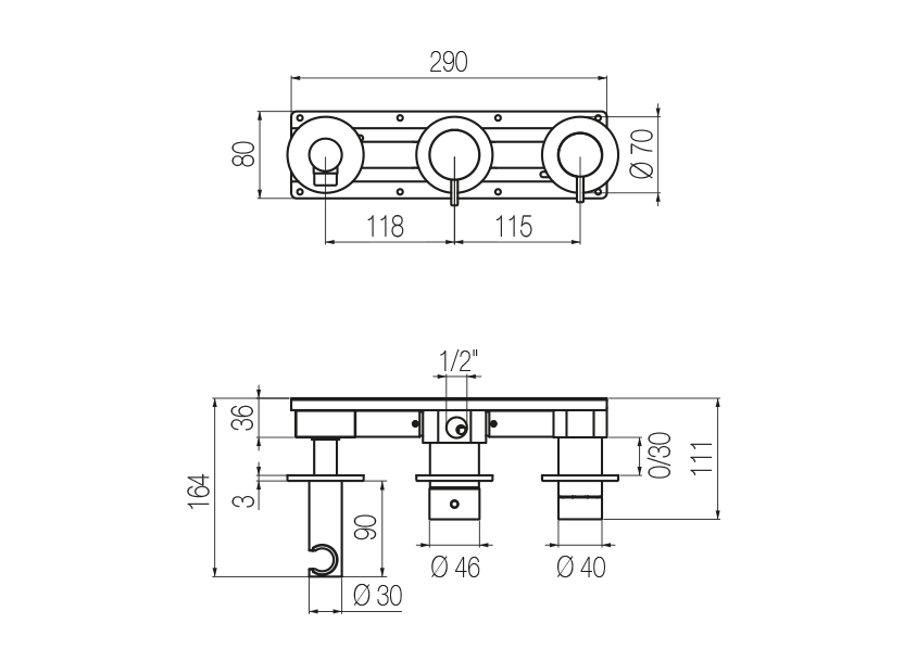 Radomonte TON86 - disegno tecnico