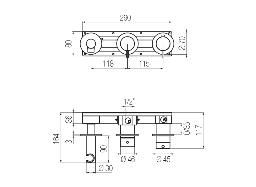 Radomonte TON87 - disegno tecnico
