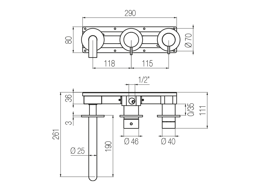 Radomonte TON88 - disegno tecnico