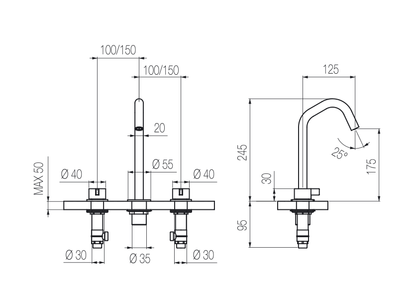 Radomonte TQN25 - disegno tecnico