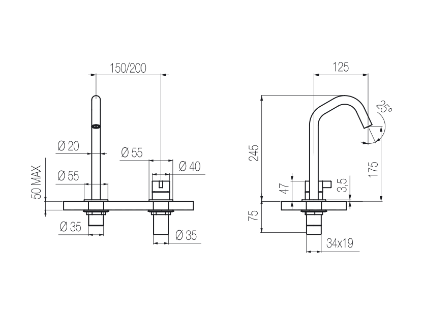 Radomonte TQN34 - disegno tecnico