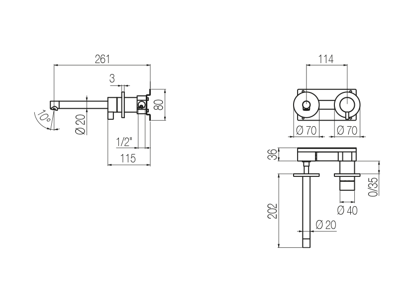 Radomonte TQW18 - disegno tecnico