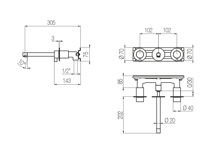 Radomonte TQW28 - disegno tecnico