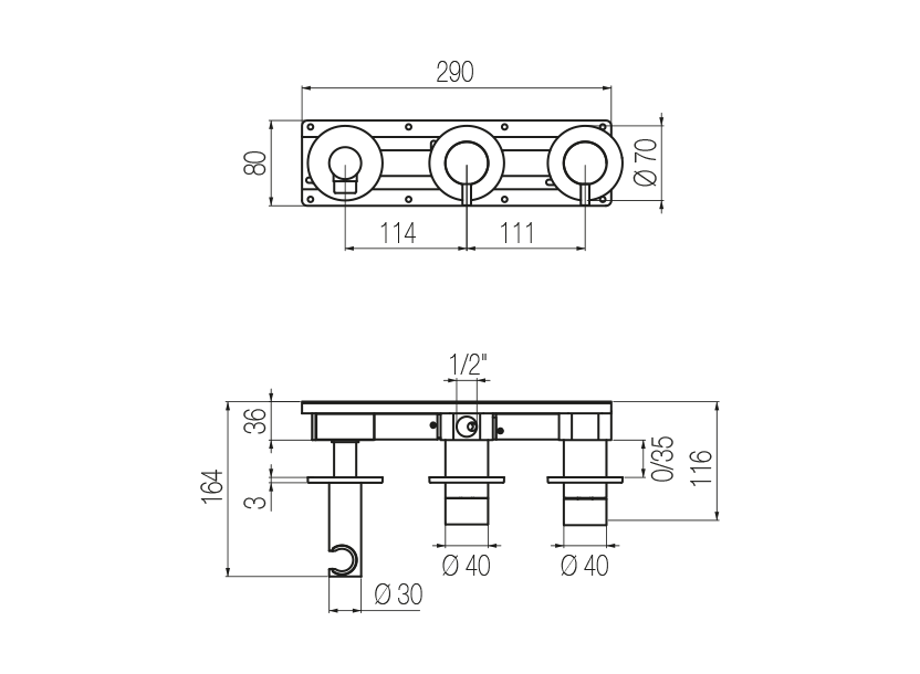 Radomonte TQW80 - disegno tecnico