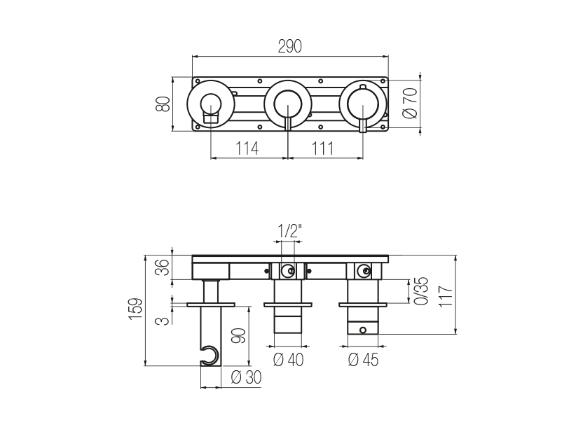 Radomonte TQW81 - disegno tecnico